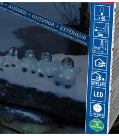 Bebes Pingouins Lumineux Led En Acrylique, 12,5 Cm