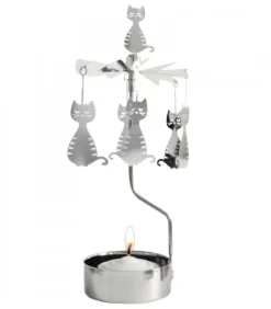 Bougeoir Carrousel Chatons Assis