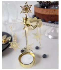 Bougeoir Carrousel Etoiles Dorees