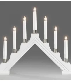 Chandelier À 7 Branches Electrique En Bois Blanc