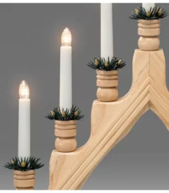 Chandelier 7 Branches Electrique En Bois Naturel