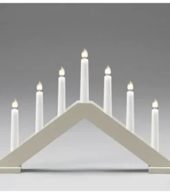 Chandelier Scandinave En Bois, Laque Beige Mat