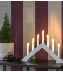 Chandelier Scandinave En Bois, Laque Beige Mat