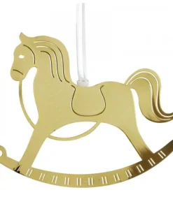 Cheval A Bascule Design En Metal Dore A Suspendre