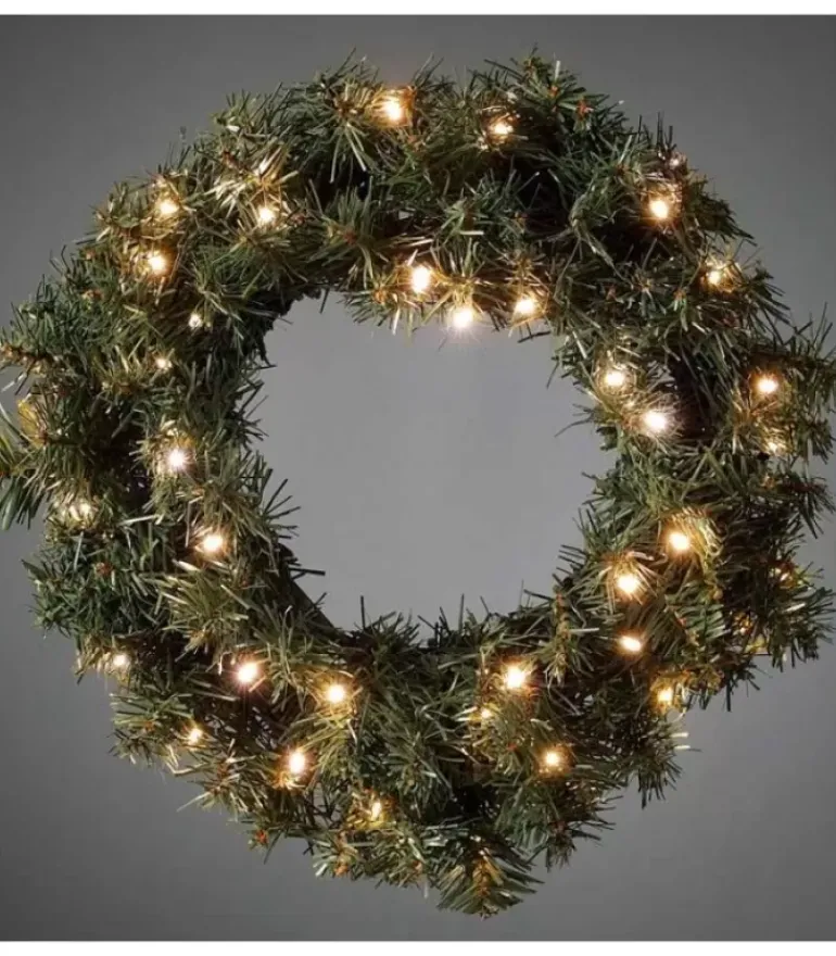 Couronne De Noël Lumineuse Sapin, 45 Cm