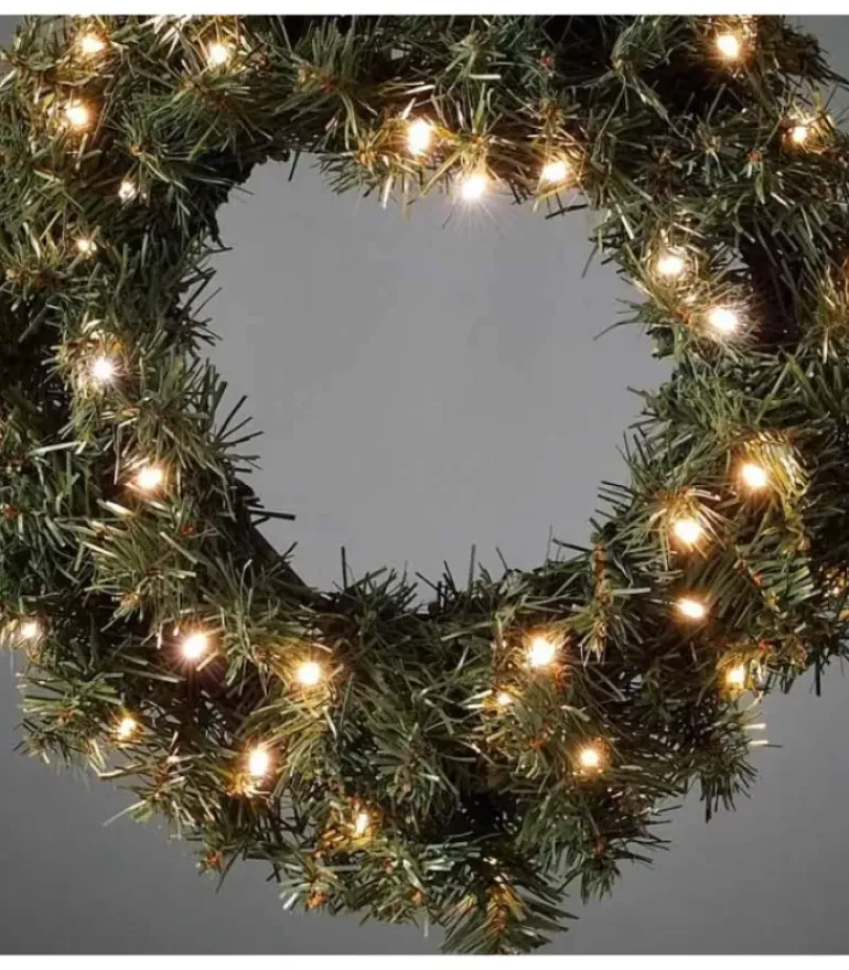 Couronne De Noël Lumineuse Sapin, 45 Cm