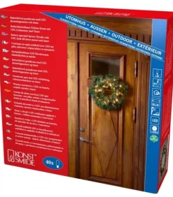 Couronne De Noël Lumineuse Sapin, 45 Cm