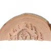 Crèche De Noël En Relief, Taillee Dans Un Rondin De Bois, 15 Cm