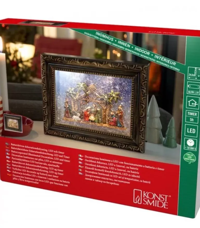 Crèche De Noël Lumineuse, Effet Neige