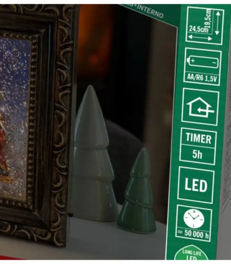 Crèche De Noël Lumineuse, Effet Neige