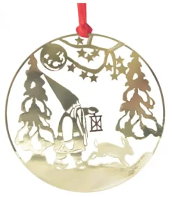 Déco Sapin De Noël, Lutin Marchant Dans La Foret