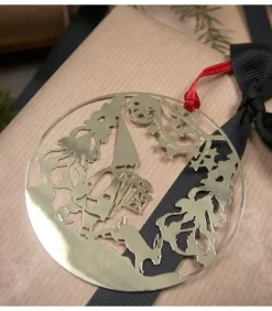 Déco Sapin De Noël, Lutin Marchant Dans La Foret