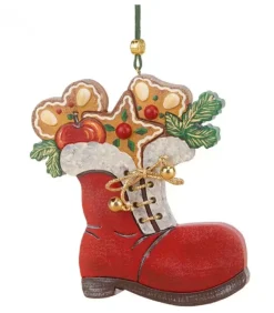 Déco Sapin Vintage, Botte De Père Noël Et Patisseries