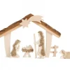 Etable De Bethleem Avec Figurines En Ecorce, 12,5 Cm