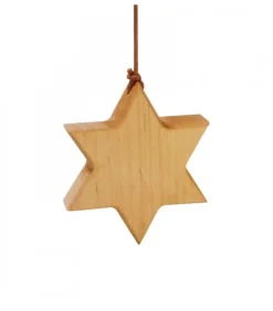 Etoile En Bois D'Aulne A Suspendre 7,5 Cm