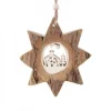 Etoile En Bois, Motif Cisele Crèche Et Etoile, 10 Cm