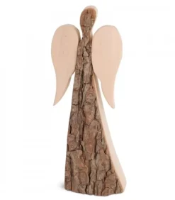 Grand Ange De Noël En Bois, Double Face 24 Cm