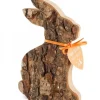 Grand Lapin En Bois Assis, 15 Cm