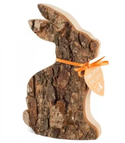 Grand Lapin En Bois Assis, 15 Cm