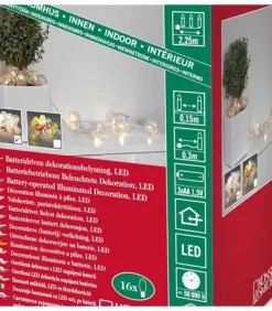 Guirlande Lumineuse Décorative A Led, Flocons De Neige Metalliques Dores