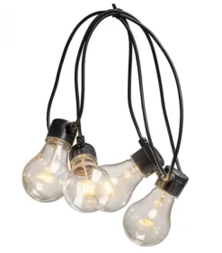 Guirlande Lumineuse De Terrasse 10 M Extensible, 10 Ampoules Ambrees