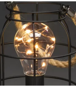 Lanterne Lumineuse A Led En Metal, Ronde, 18 Cm