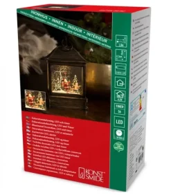 Lanterne Père Noël Sous LÀ Neige Avec Enfant, 25 Cm