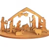 Mini Crèche De Noël Avec Personnages En Bois D'Olivier, 5 Cm