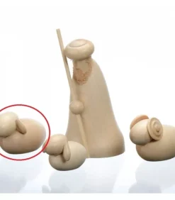 Mouton En Bois Pour Crèche De Noël, 4 Cm