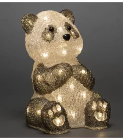 Panda Lumineux Led 27 Cm En Acrylique, 40 Diodes Blanc Chaud
