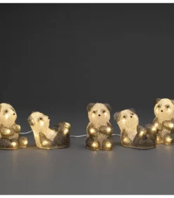 Pandas Lumineux En Acrylique Led, Lot De 5, 11,5 Cm