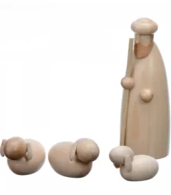 Personnage De Crèche, Berger Et Moutons, 6 Cm