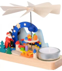 Petit Carrousel En Bois Père Noël Et Jouets