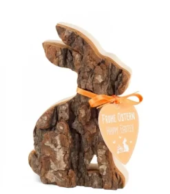 Petit Lapin En Bois Assis, 10 Cm