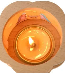 Petit Photophore En Bois Crèche De Noël
