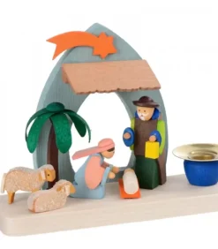 Petite Crèche De Noël Pour Enfant Avec Bougeoir