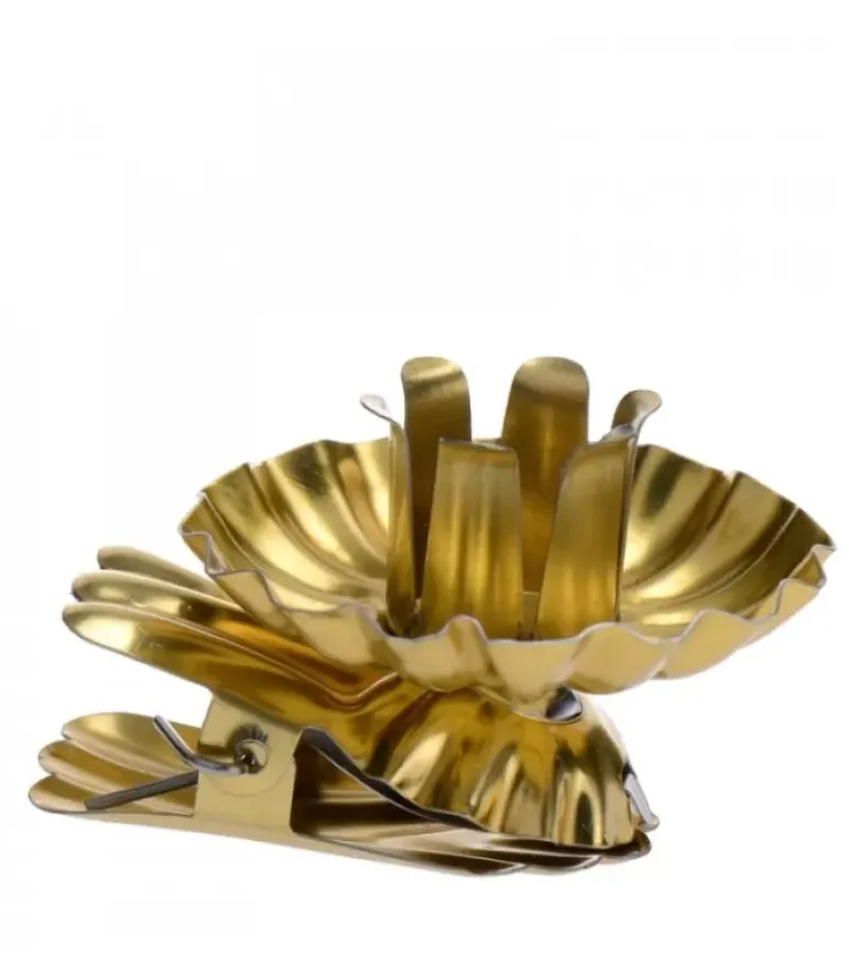 Pince A Bougie Pour Sapin Metal Dore