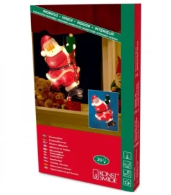 Père Noël Lumineux Grimpeur Sur Une Corde