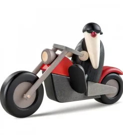 Père Noël Moderne A Moto Au Look Rocker