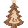 Sapin De Noël En Bois Avec Gravure Elan, 15 Cm