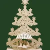 Sapin Lumineux Led En Bois Avec Crèche De Noël Et Personnages Ciceles