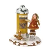 Village De Noël Miniature, Fillette Et Boite A Lettre