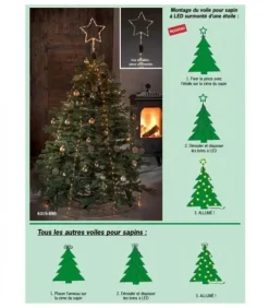 Voile Guirlande Pour Sapin De Noël, 150 Diodes Led
